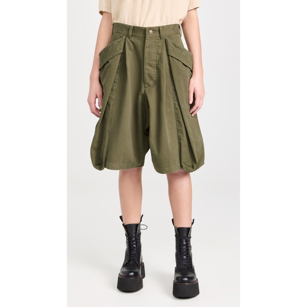 R13 Jesse Multipocket Short Womens 28 Regular Surplus Olive Herringbone US 8 New